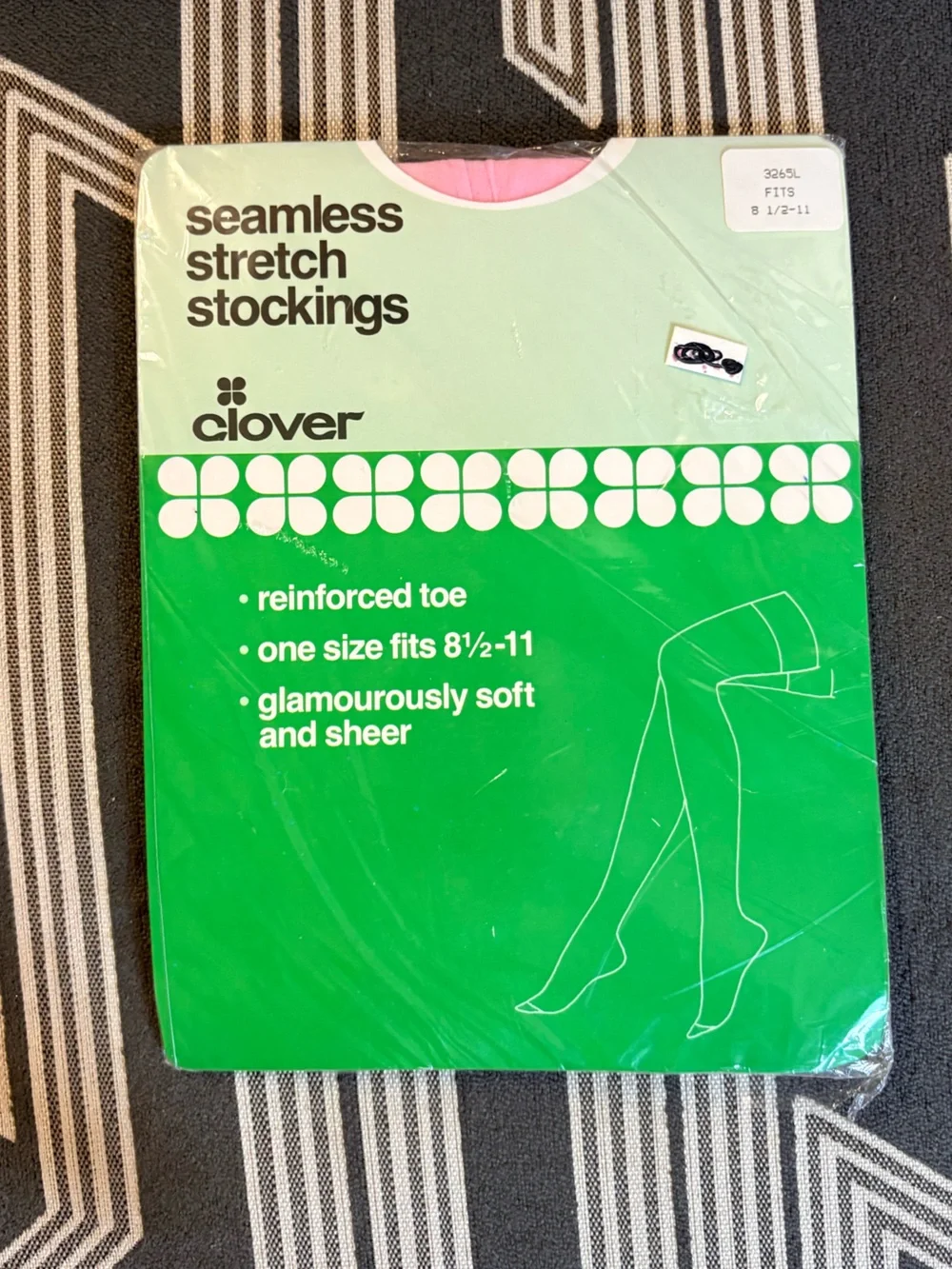 VTG Clover Pink Thigh High Nylon Stockings Size 8.5-11 M/L